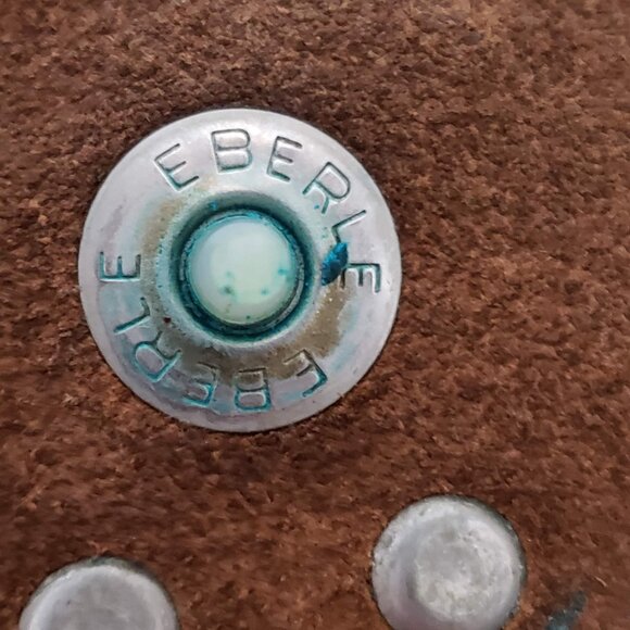 Vtg Eberle Yellow Dark Red Leather Shoulder Bag - Picture 5 of 16